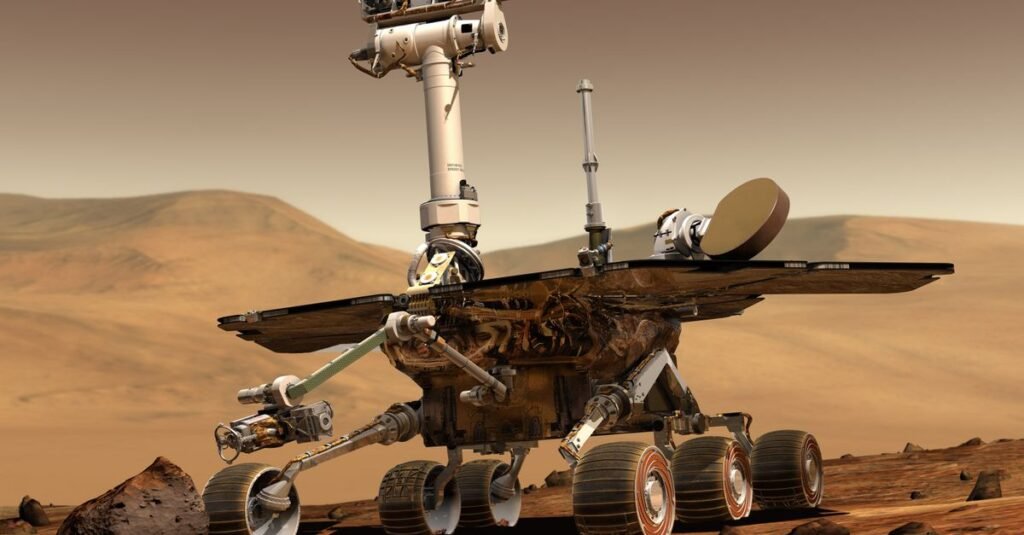 Nvidia envoie ses premiers GPU sur la Lune Rover d'exploration spatiale sur un terrain rocheux, illustrant le déploiement de puces Nvidia Jetson sur la Lune