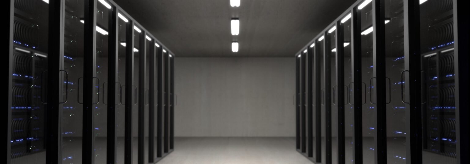 Serveurs data center IA abstraits