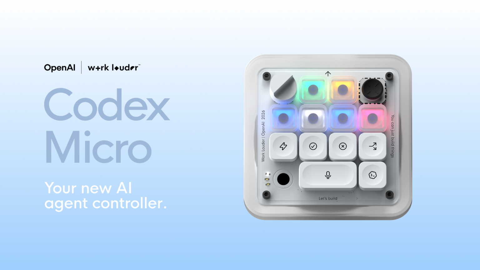 Codex Micro : OpenAI veut remplacer le clavier par un joystick pour piloter vos agents IA Codex Micro, le clavier-joystick d'OpenAI et Work Louder pour piloter les agents IA