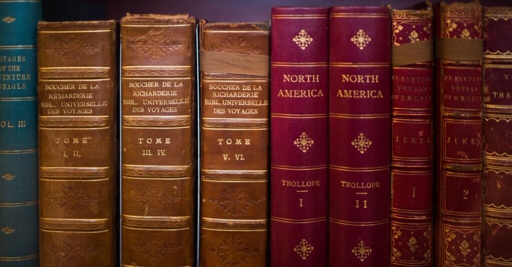 Amazon achète et détruit des livres rares IA pour entraîner ses modèles, révèle une enquête Piles de livres anciens et rares dans une bibliothèque, illustrant la numérisation et la destruction pour l'entraînement des IA.