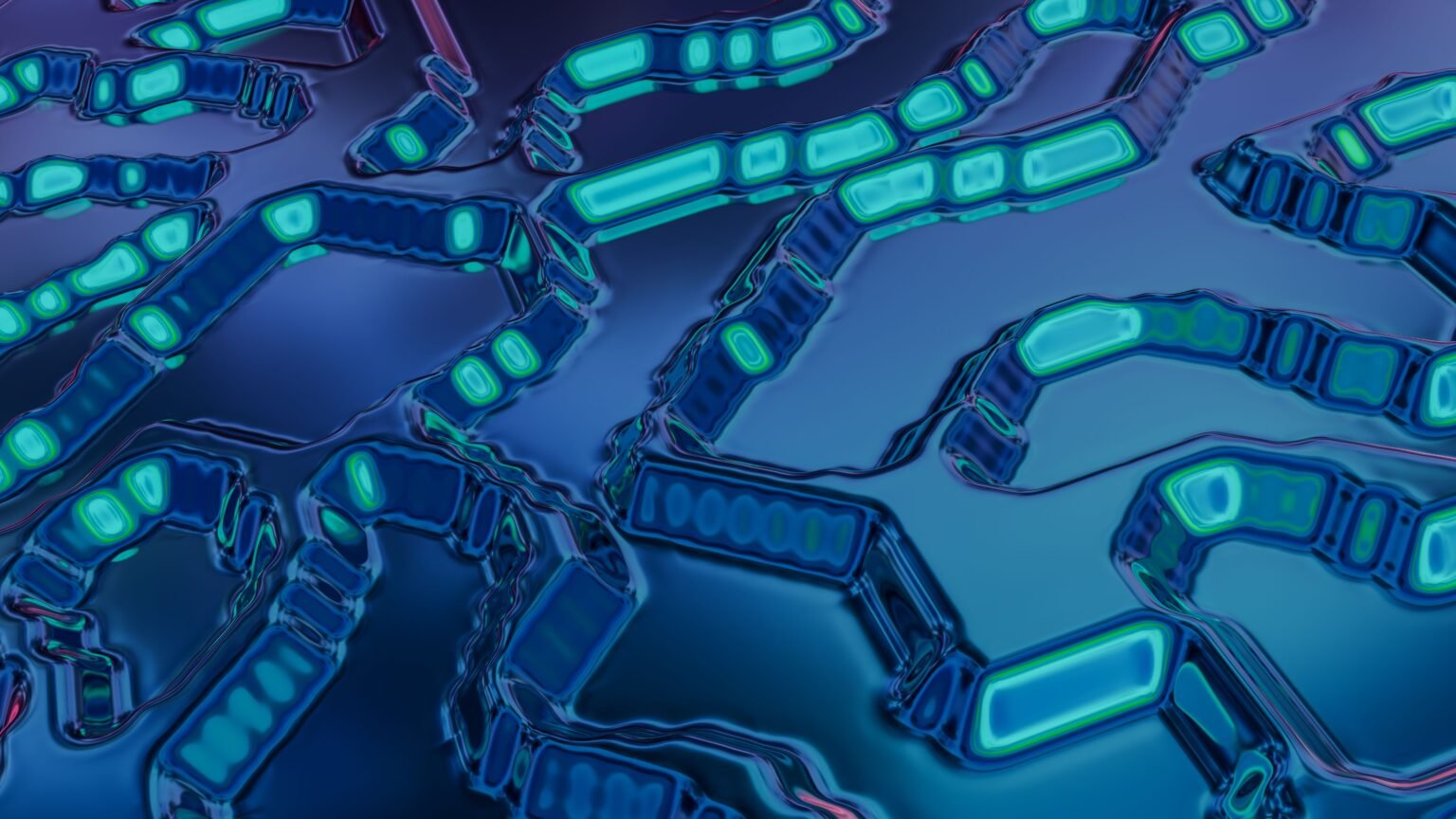 Motifs abstraits de circuits bleus évoquant un modèle d'intelligence artificielle comme Grok 4.6