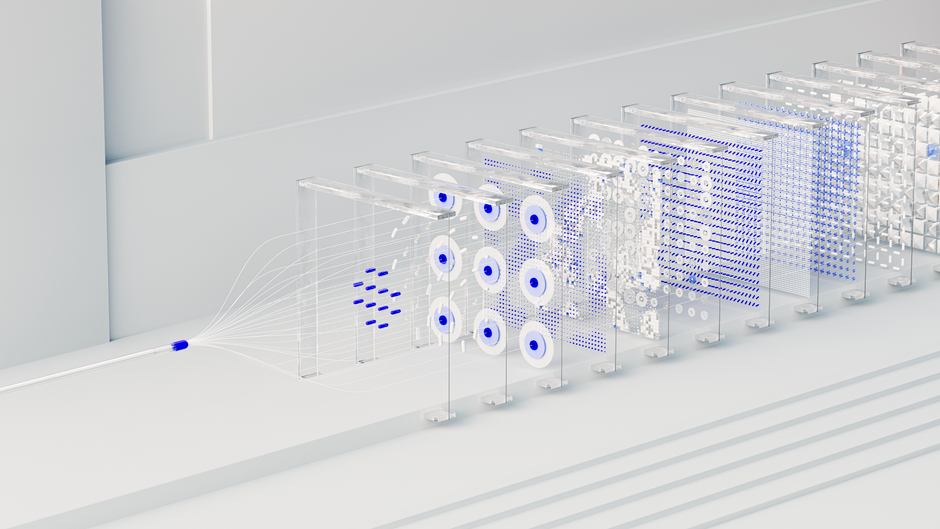 DeepSeek Vision Exp : le modèle qui talonne Opus 4.8 Visualisation abstraite d'un réseau de neurones représentant un modèle d'IA multimodale