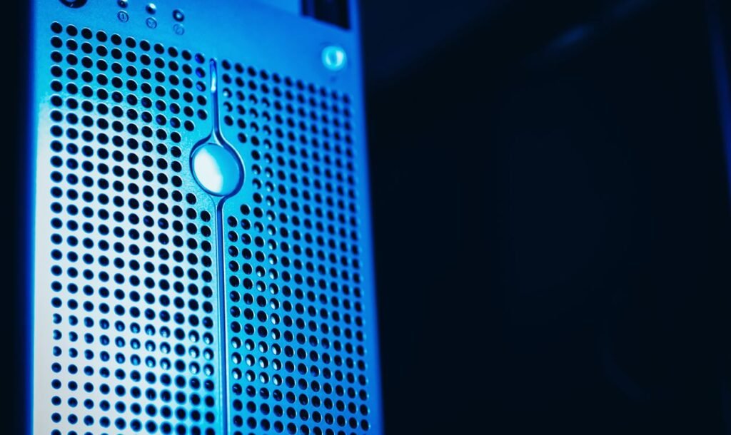 Blue server rack in data center environment, Groq neocloud pivot