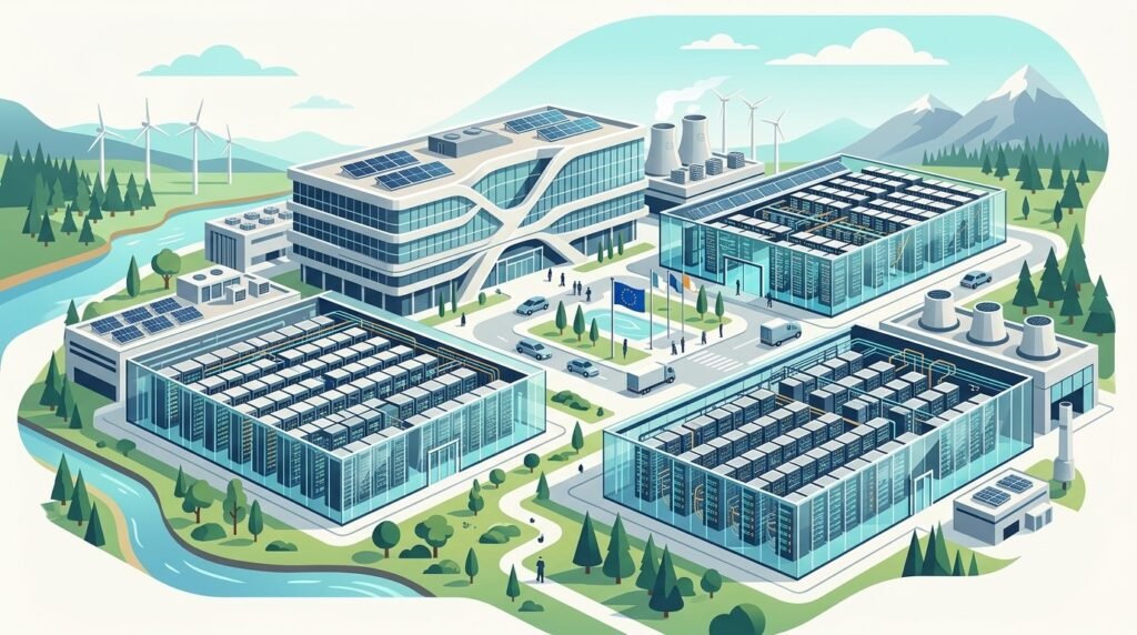 2CRSi projet Aether : le méga-campus d’IA à Strasbourg signé 2CRSi projet Aether : illustration éditoriale du méga-campus de serveurs et d infrastructures d intelligence artificielle à Strasbourg