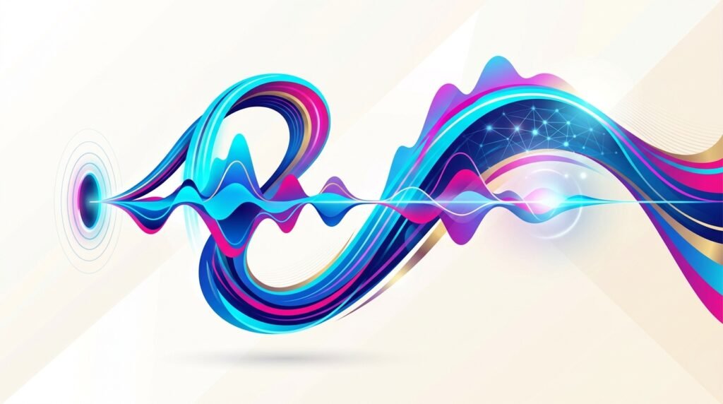Claude Voice : Anthropic prépare son interface vocale Claude Voice, illustration d'ondes sonores stylisées symbolisant la future interface vocale d'Anthropic