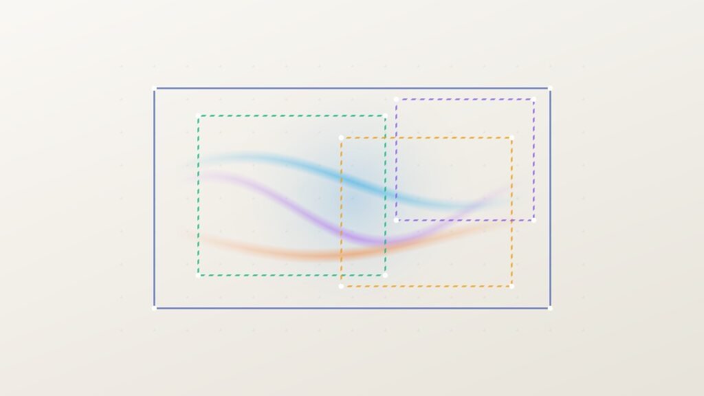 FLUX.3 Image Klein : illustration éditoriale vectorielle représentant le contrôle par boîtes englobantes et la génération d’images