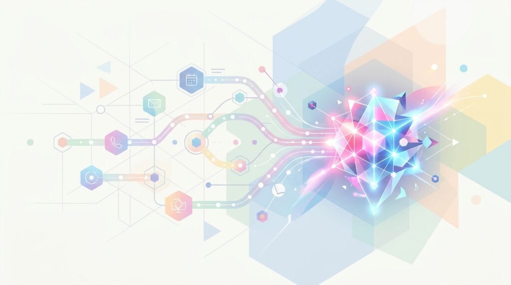 OpenAI dots : illustration conceptuelle de l assistant personnel autonome et des flux de travail