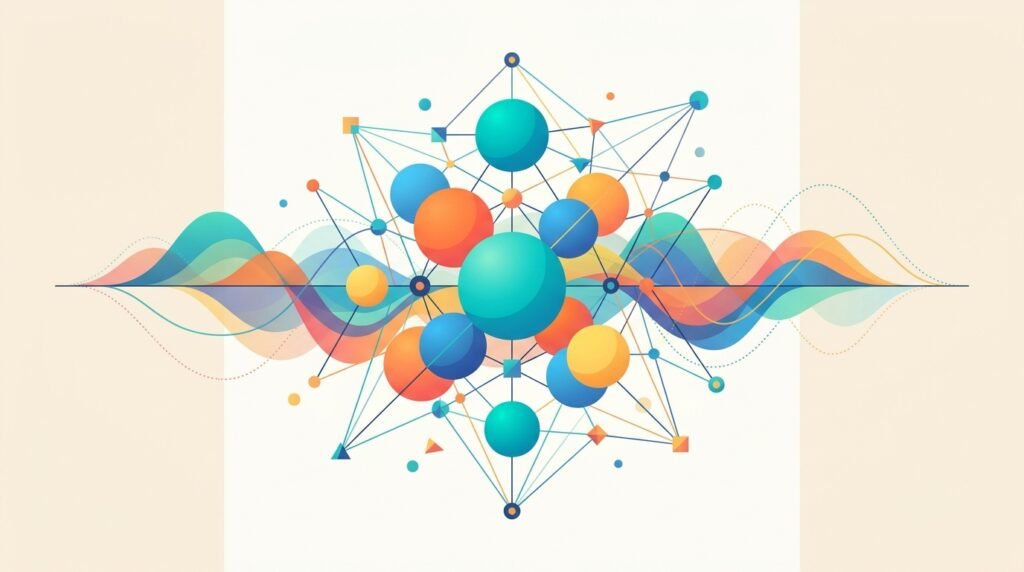 OpenAI sciences : illustration abstraite des percées scientifiques en mathématiques et physique quantique