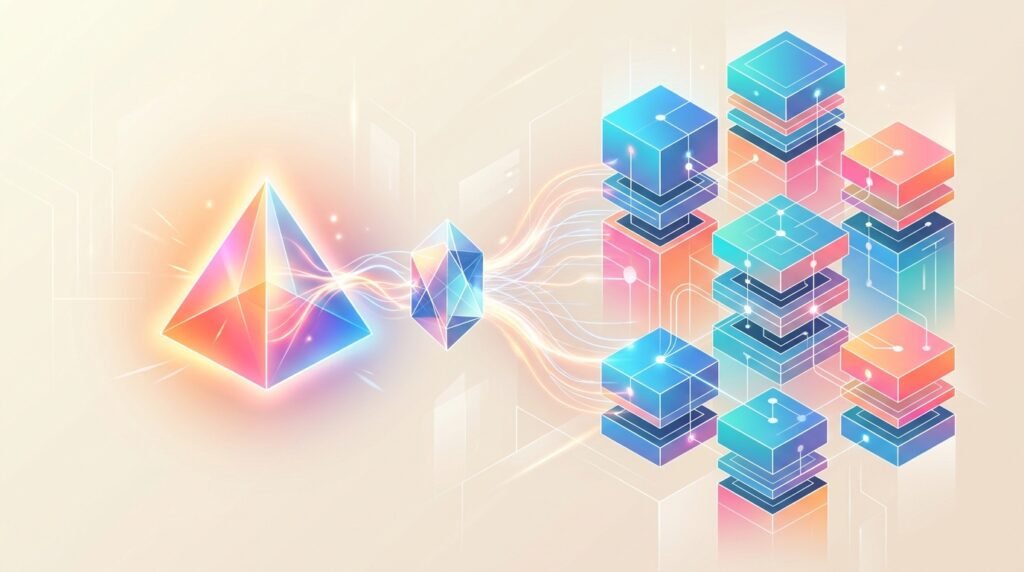 Oracle ChatGPT : illustration vectorielle des flux d'entreprise et bases de données connectés au chatbot d'OpenAI