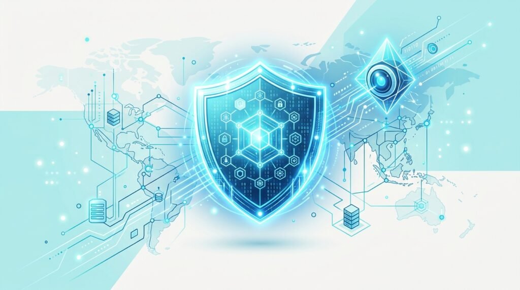 OrcaCyber Zero 1.5 : le modèle IA de cybersécurité à 1M de tokens OrcaCyber Zero 1.5 : illustration éditoriale de bouclier numérique et audit de cybersécurité automatisé par intelligence artificielle
