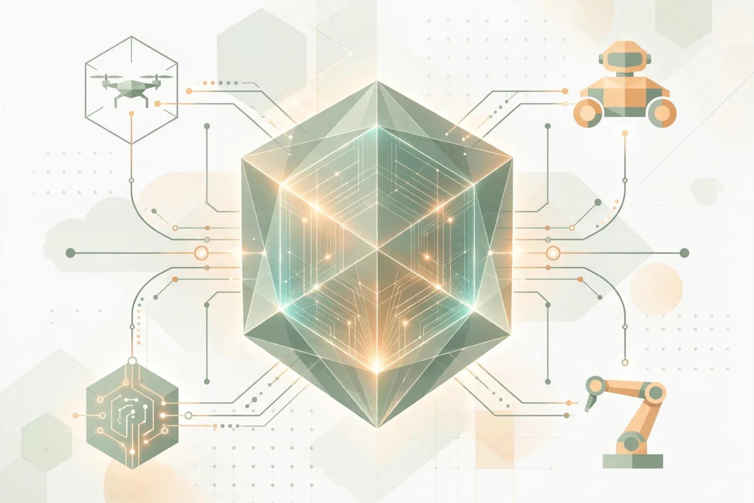 Sécurité des agents IA, illustration éditoriale sur le contrôle et la gouvernance des modèles autonomes.