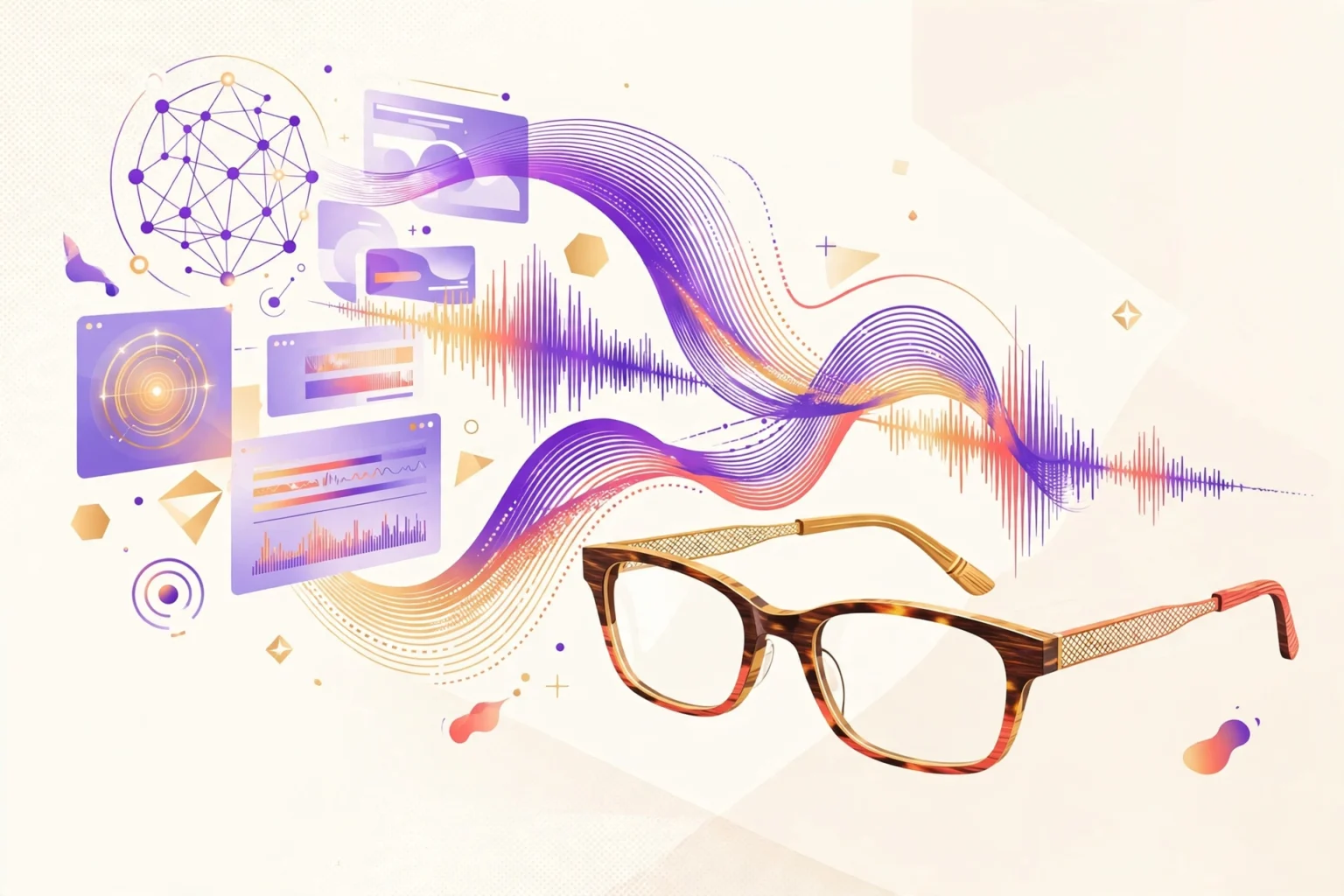 Sesame voice agents : des assistants autonomes dotés de leur propre PC Sesame voice agents illustration éditoriale des assistants vocaux et lunettes IA