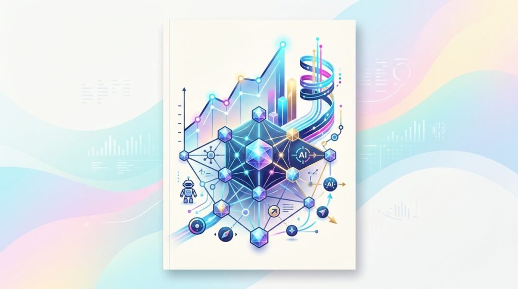 State of AI 2026 : infographie et métriques d'évaluation des modèles sur fond pastel
