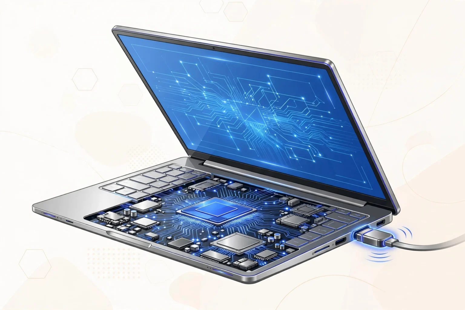 Surface Laptop Ultra illustration éditoriale du PC portable IA avec Nvidia RTX Spark