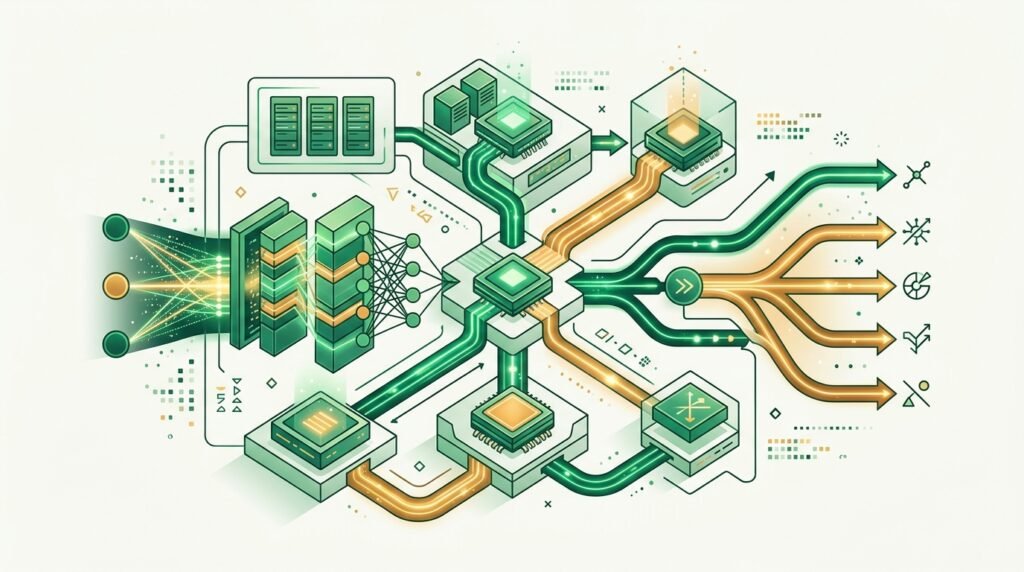 vLLM v0.32.0 : moteur SystemOne et bond d’inférence pour les agents IA vLLM v0.32.0 illustration conceptuelle d'un cluster d'inférence ultra-rapide pour modèles d'intelligence artificielle